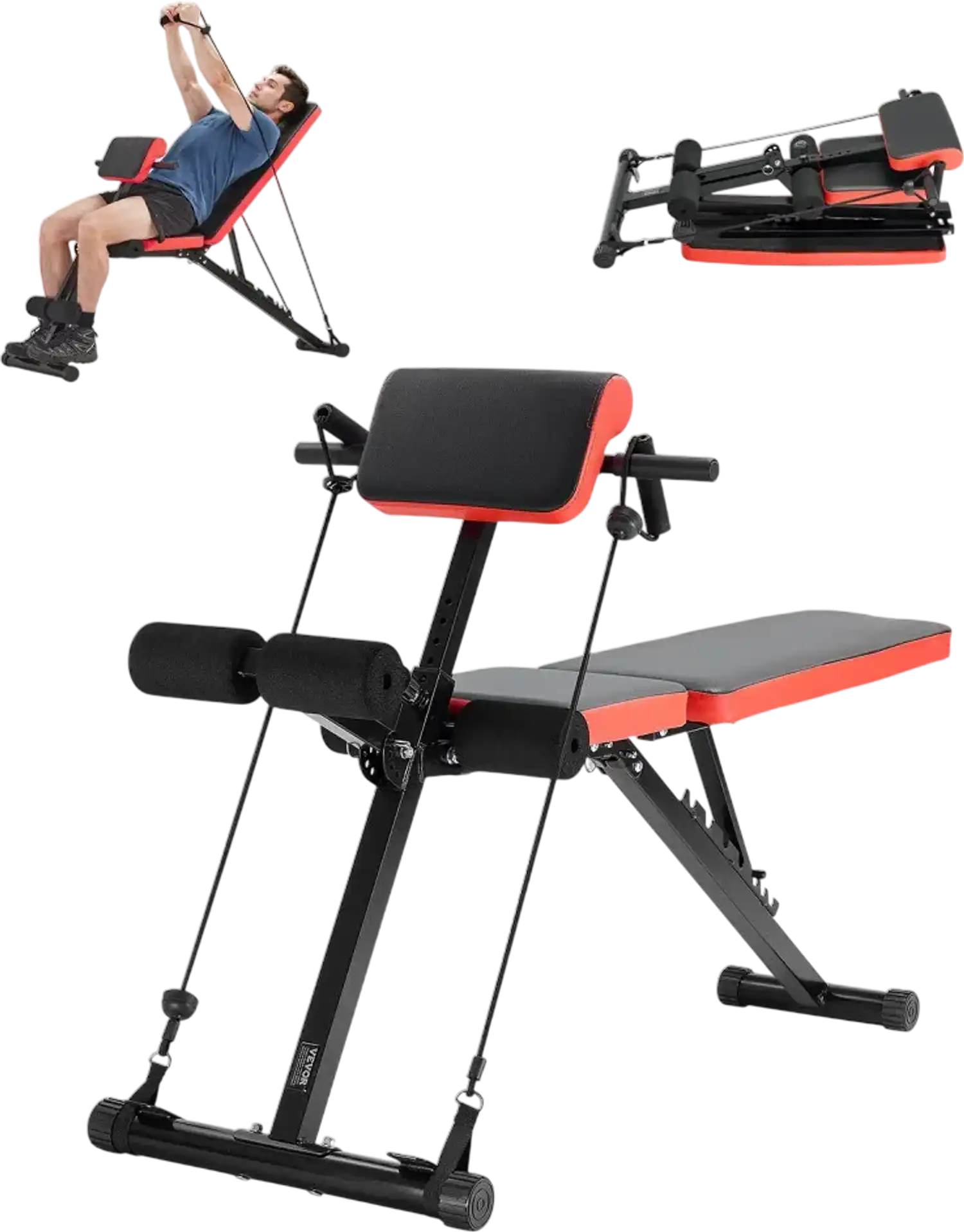 Vevor Roman Chair Adjustable Foldable Hyperextension Bench New
