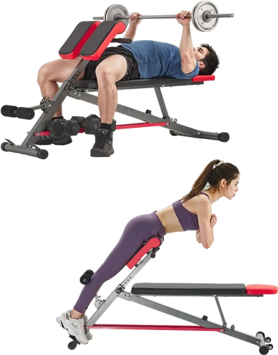 VEVOR Multi-Functional Weight Bench for Full Body Workout, Roman Chair Hyperextension Bench, 660 lbs Adjustable Extension Equipment for Back Arm Core Ab Workout, Sit Up Exercise Machine for Home Gym