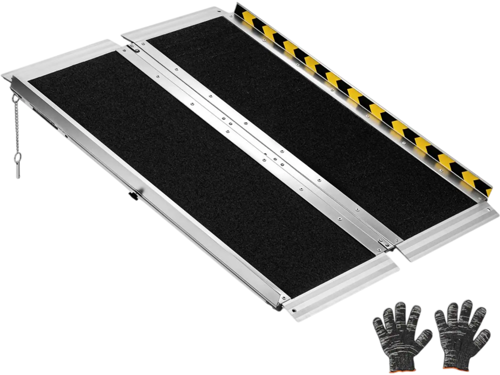 VEVOR Portable Wheelchair Ramp, 3FT, Non-Slip Aluminum Folding Handicap Ramp for Wheelchair, 800 lbs Capacity, Door Threshold Ramps for Home Steps, Stairs, Entry, Threshold, Doorways, Scooter, Curbs