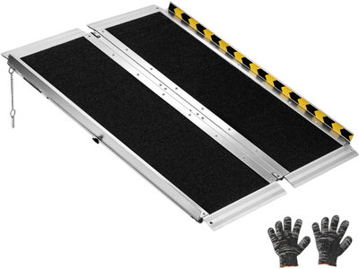 Vevor Wheelchair Ramp Portable Folding Non-Slip Aluminum 3' 800 lbs New