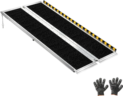 Vevor Wheelchair Ramp Portable Folding Non-Slip Aluminum 5' 800 lbs New