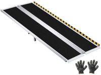 VEVOR Portable Wheelchair Ramp, 6FT, Non-Slip Aluminum Folding Handicap Ramp for Wheelchair, 800 lbs Capacity, Door Threshold Ramps for Home Steps, Stairs, Entry, Threshold, Doorways, Scooter, Curbs
