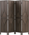 VEVOR Wood Room Divider 4 Panels Wood Folding Privacy Screen Y Pattern, For Room Separation & Home Decor, 67 inches Tall, Solid Frame, 360° Two-Way Hinges, Rustic Wooden Partition with Hardware