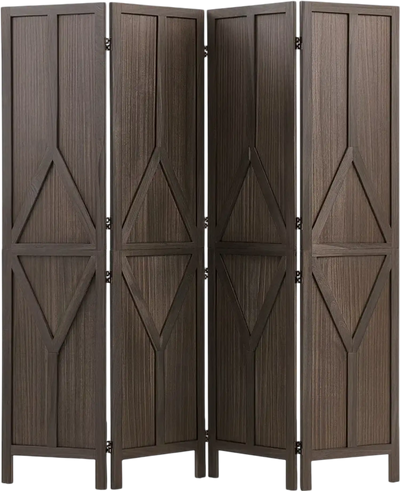 Vevor Wood Room Divider 4-Panel Folding Privacy Screen 67