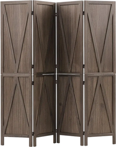 Vevor Room Divider 4-Panel Wood Folding Privacy Screen X-Pattern 67