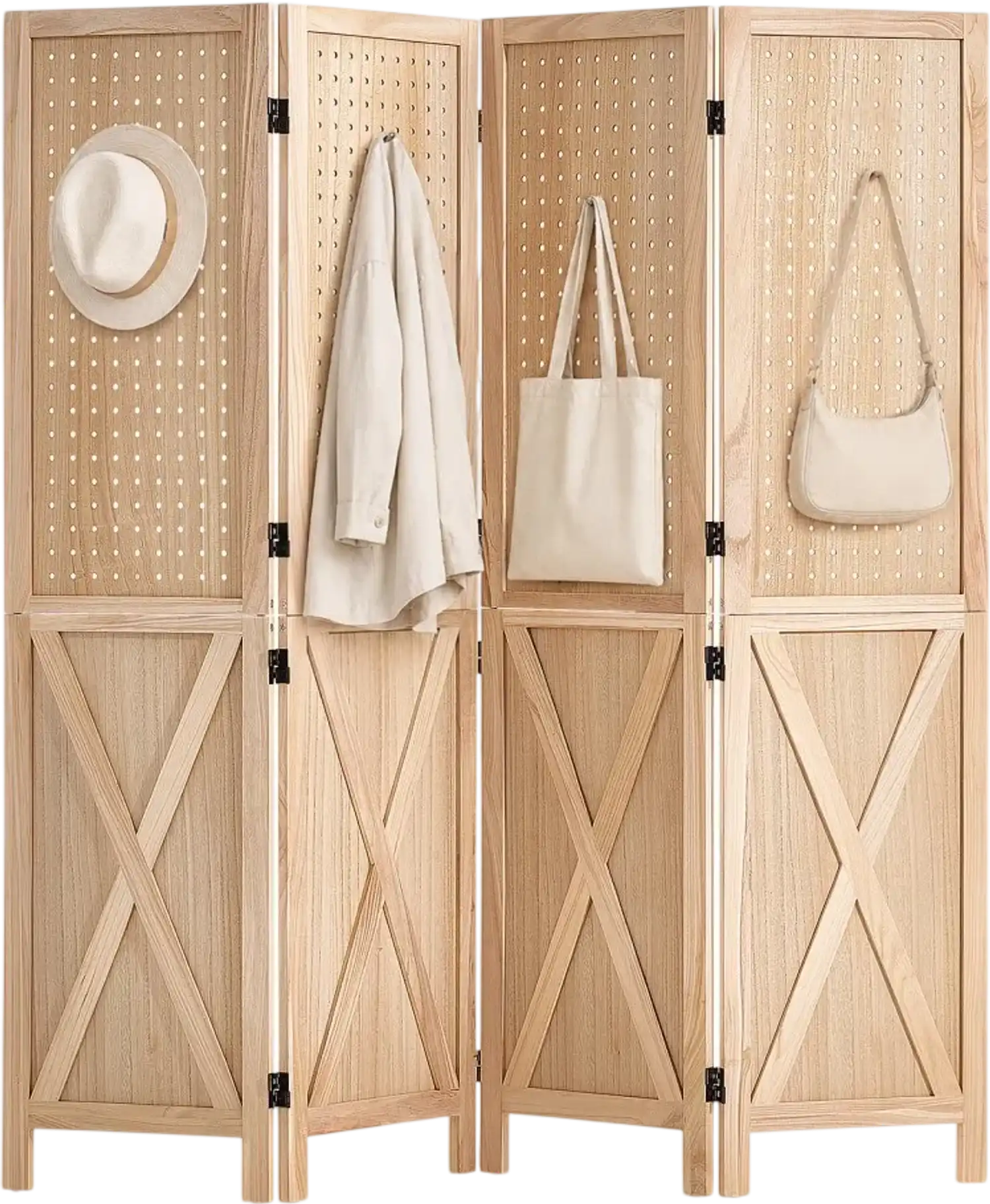 Vevor Wood Room Divider 4-Panel 59.8