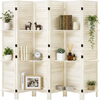VEVOR Wood Room Divider 6 Panels Wood Folding Privacy Screen with Shelves, For Room Separation & Home Decor, 67.1 in Tall, Solid Frame, 360° Two-Way Hinges, Louvered Wooden Partition with Hardware