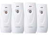 VEVOR Automatic Air Freshener Spray Dispenser, 4-Pack, Wall Mounted or Free Standing, Battery Operated, Multiple Time Settings for Home, Indoor, Bathrooms, Offices, Hotels, Commercial Places, White
