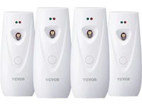 VEVOR Automatic Air Freshener Spray Dispenser, 4-Pack, Wall Mounted or Free Standing, Battery Operated, Multiple Time Settings for Home, Indoor, Bathrooms, Offices, Hotels, Commercial Places, White