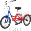 VEVOR Folding Adult Tricycle, 20-Inch 7-Speed Adult Folding Trikes, Carbon Steel 3 Wheel Cruiser Bike with Large Basket & Adjustable Seat, Shopping Picnic Foldable Tricycles for Women, Men, Seniors