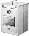 VEVOR Foldable Camping Oven, Stainless Steel Portable Camping Stove, with 3 Tier Grill, Handle and Thermometer, Use with Wood Burning Fire, Propane Stoves, for Baking Bread, Pizza, Outdoor Cooking