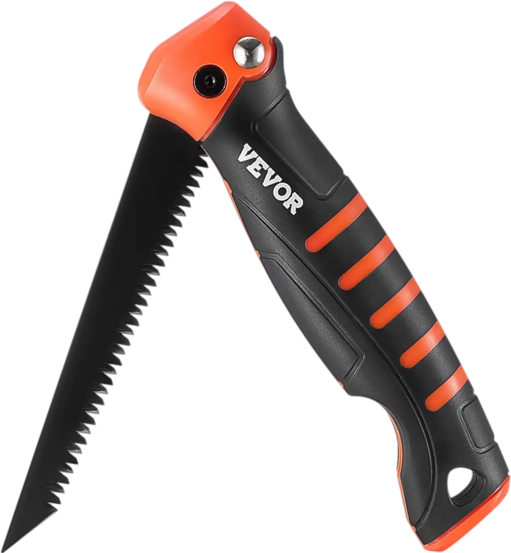 VEVOR Folding Jab Saw, 5 in Foldable Jab Saw with Soft Grip Handle, Folding Drywall Saw with Triple Ground Teeth and Sharp Tip, for Drywall, Wood, PVC Pipes, Cement Board, Thin Sheets, Wall Panels