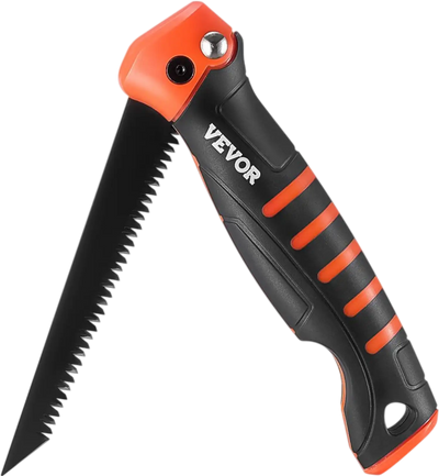 VEVOR Folding Jab Saw, 5 in Foldable Jab Saw with Soft Grip Handle, Folding Drywall Saw with Triple Ground Teeth and Sharp Tip, for Drywall, Wood, PVC Pipes, Cement Board, Thin Sheets, Wall Panels