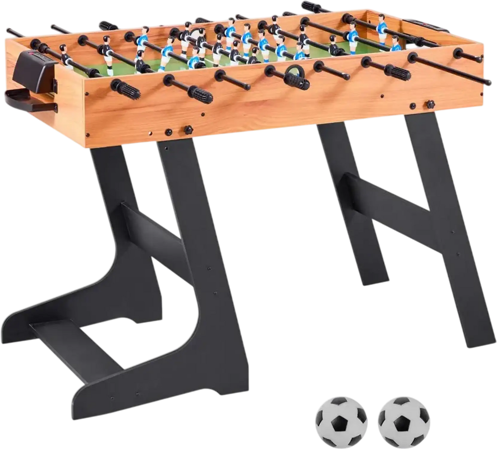 VEVOR Folding Foosball Table, 42 inch Standard Size Table, Indoor Full Size Foosball Tables for Home, Family, and Game Room, Durable Soccer Set, Includes 2 Balls