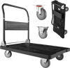 VEVOR Foldable Push Cart Dolly, 1000 lbs Capacity, Folding Platform Truck with Swivel Wheels, Moving Platform Hand Truck Flatbed Cart, Space Saving Push Handle, for Easy Storage, 35.2 x 23.4 x 33.5 in