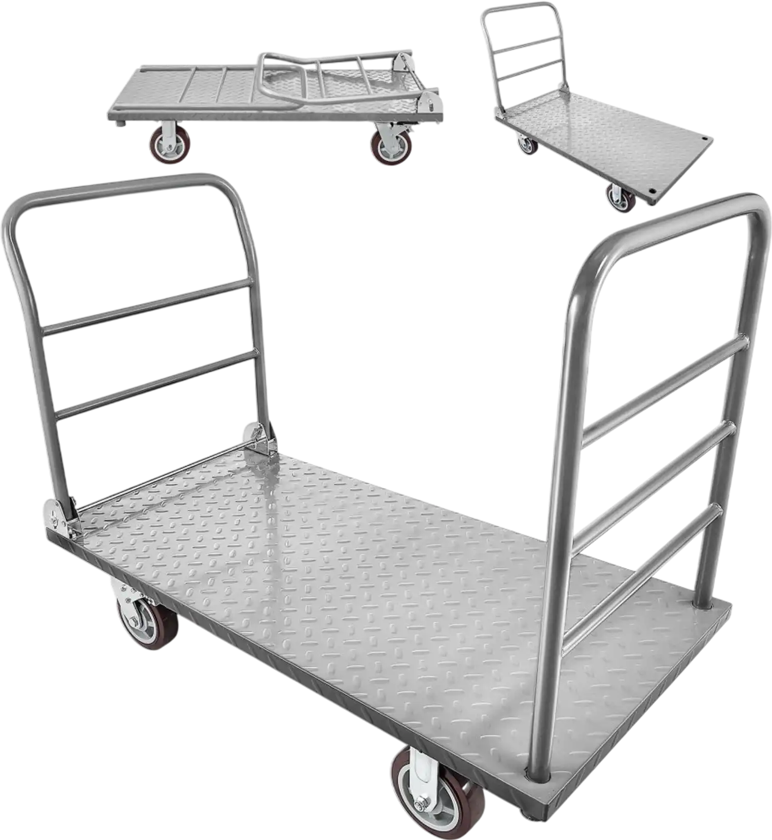 Vevor Platform Truck Heavy-Duty Foldable Flatbed Cart Dolly 2650 lbs 48