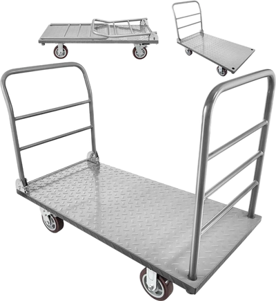 Vevor Platform Truck Heavy-Duty Foldable Flatbed Cart Dolly 2650 lbs 48