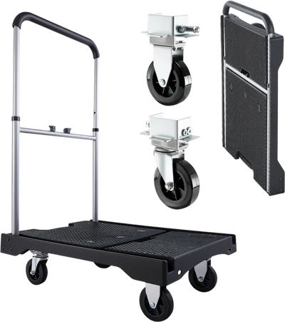 Vevor Platform Cart Foldable Push Dolly 330 lbs Capacity 26.8