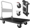 VEVOR Foldable Push Cart Dolly, 660 lbs Capacity, Folding Platform Truck with Swivel Wheels, Moving Platform Hand Truck Flatbed Cart, Space Saving Push Handle, for Easy Storage, 35.2 x 23.4 x 33.5 in