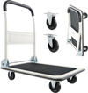 VEVOR Foldable Push Cart Dolly, 330 lbs Load Capacity, Folding Platform Truck with Swivel Wheels, Moving Platform Hand Truck Flatbed Cart, Space Saving Push Handle, for Easy Storage, 29 x 18.9 x 32.5 in