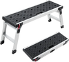 VEVOR Folding Work Platform, 35.8 x 12.2 in Aluminum Step Stool, 16.5 in Height, 500 lbs Load Capacity, Heavy Duty Platform Ladder with Locks, Portable Work Bench for Painting & Maintenance & Home