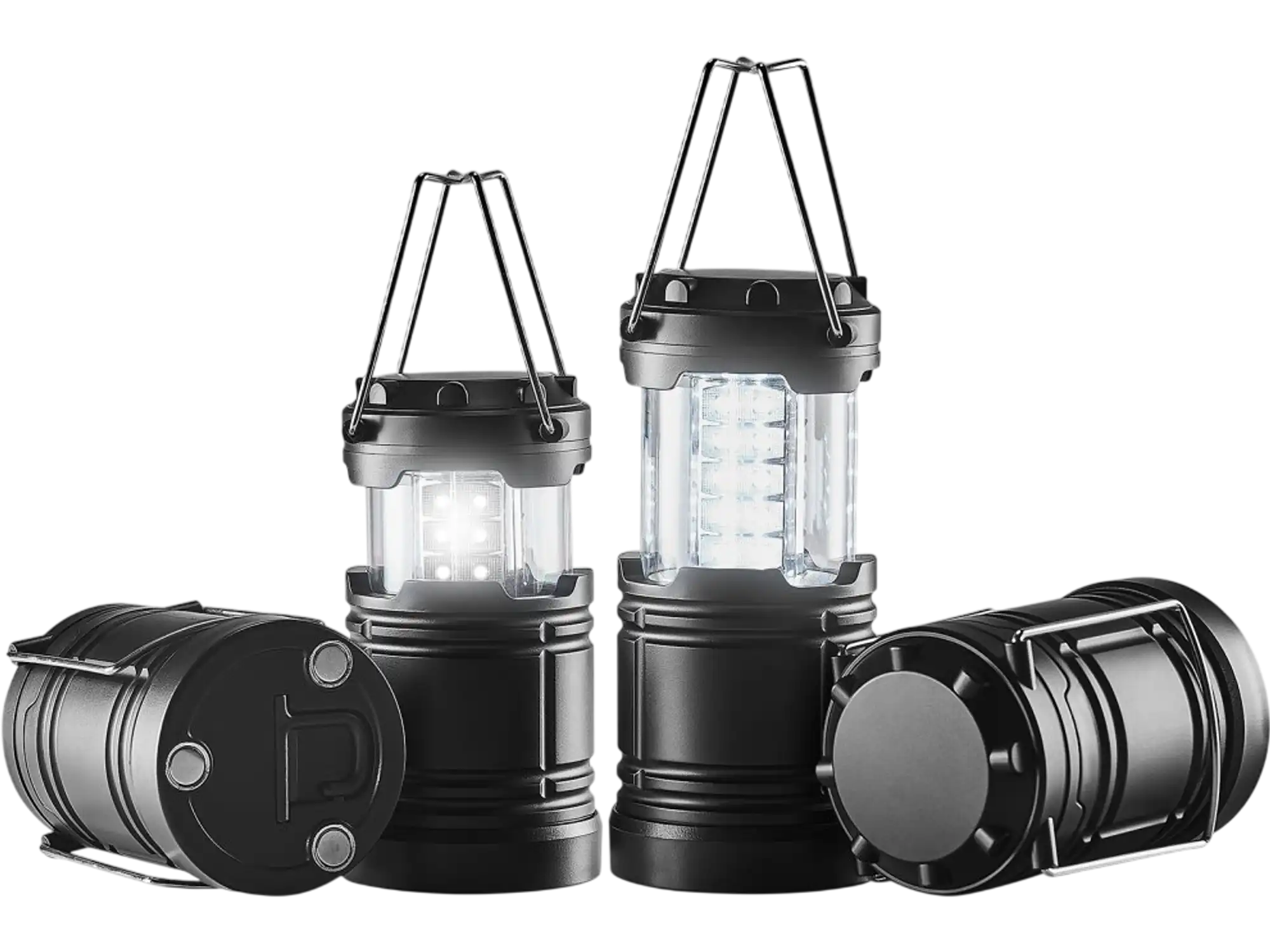 Vevor Camping Lanterns Battery Powered LED 4-Pack Collapsible Emergency Lights New