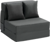 VEVOR Folding Sofa Bed, 3-in-1 Foldable Couch Bed with 2 Pillows and Washable Cover, 25D High Density Memory Foam Convertible Sleeper Chair Bed, Futon Couch for Living Room, Bedroom, Dark Grey(Single)
