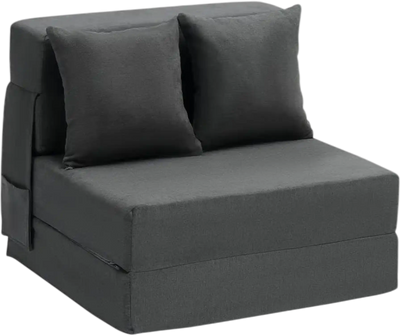 Vevor Sofa Bed 3-in-1 Foldable Couch Bed with 2 Pillows Dark Gray Single New