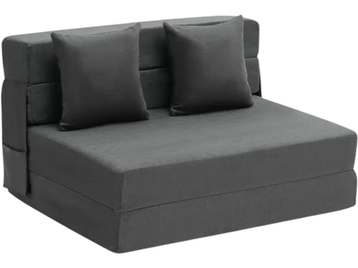 Vevor Sofa Bed 3-in-1 Foldable Memory Foam Convertible Sleeper Chair Dark Gray Twin New
