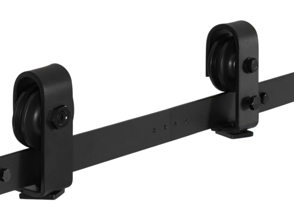 VEVOR Bi-Folding Sliding Barn Door Hardware Track Kit, 40" Top Mount Track Kit, Slide Smoothly & Quietly, Heavy Duty, Easy to Install, Suitable for Two 18" Closet Pantry Laundry Doors (Not Included)