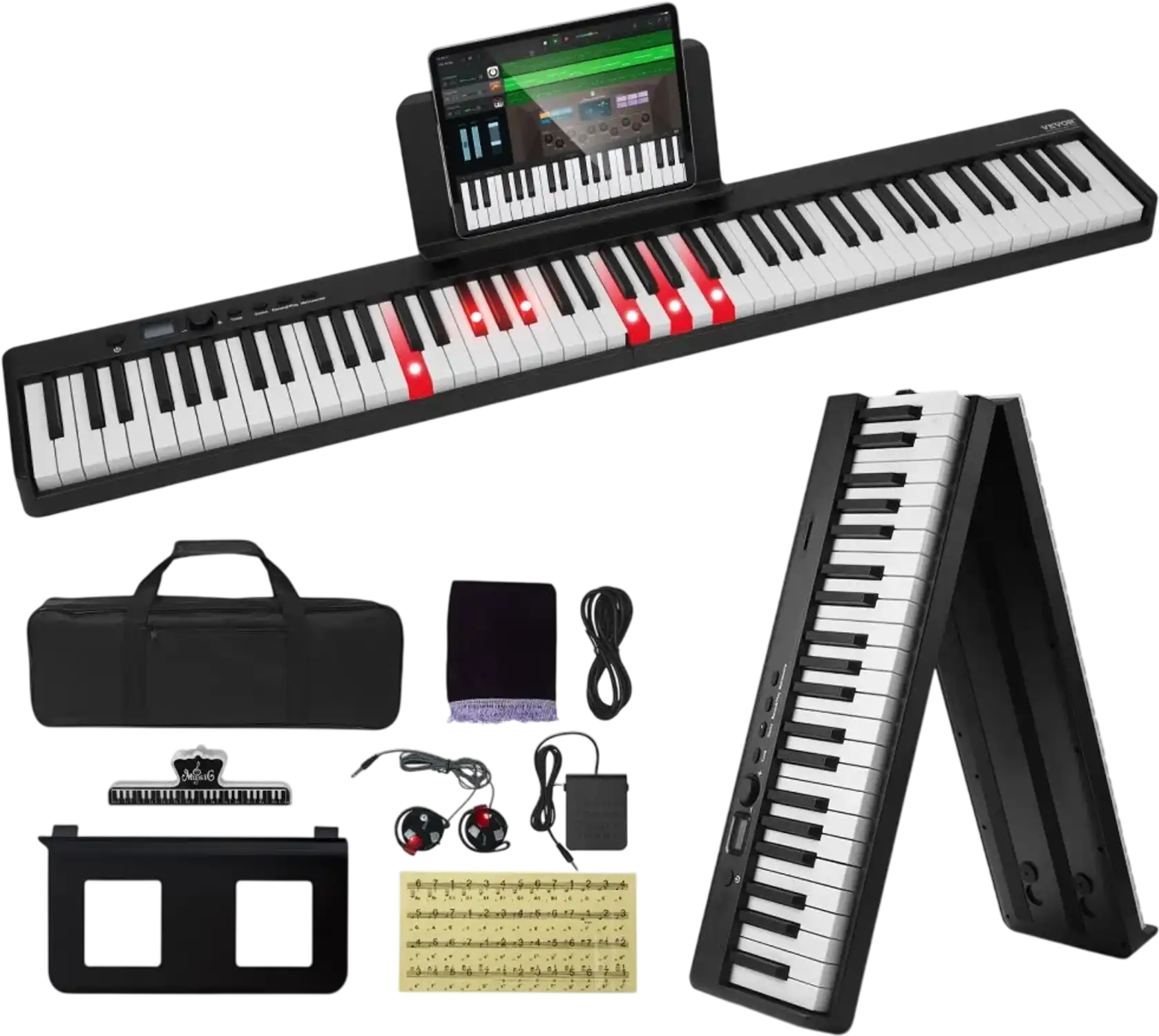 Vevor Keyboard Piano 88-Key Foldable Bluetooth MIDI Portable Digital Piano New
