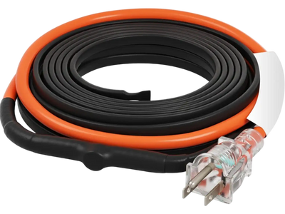 VEVOR Self-Regulating Pipe Heating Cable, 15FT 5W/FT Heat Tape for Pipes Freeze Protection, Water Pipe Heat Cable with Built-in Thermostat Protects PVC Hose, Metal and Plastic Pipe from Freezing