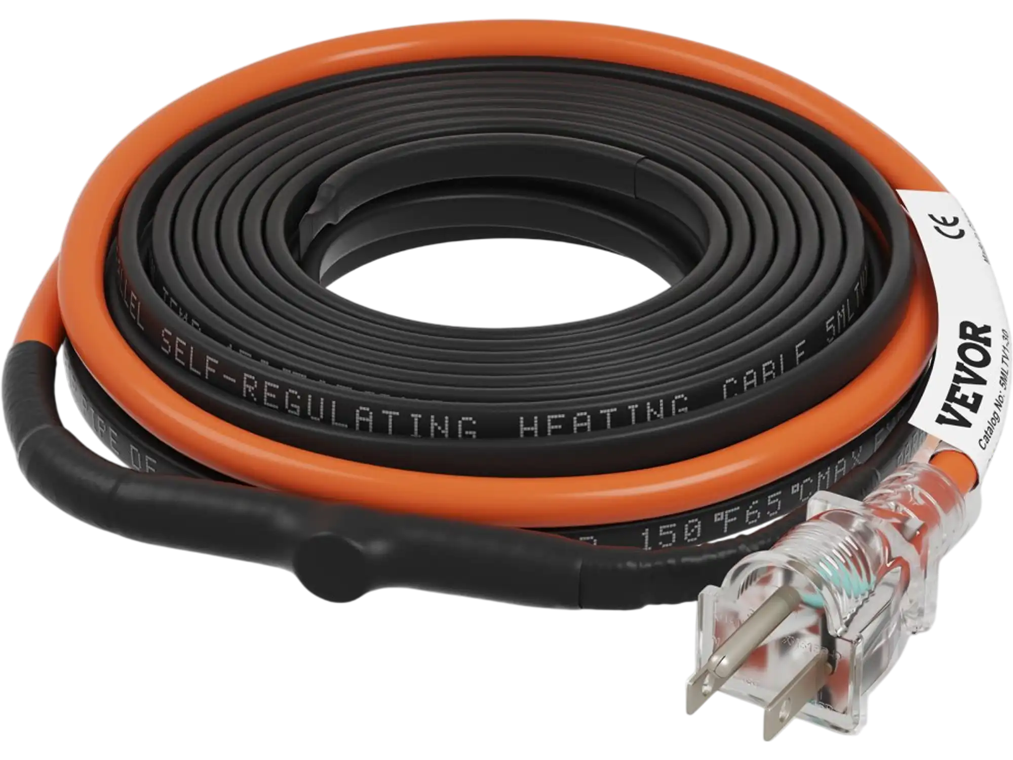 Vevor Pipe Heating Cable Self-Regulating 30' 5W/ft Heat Tape with Built-In Thermostat New