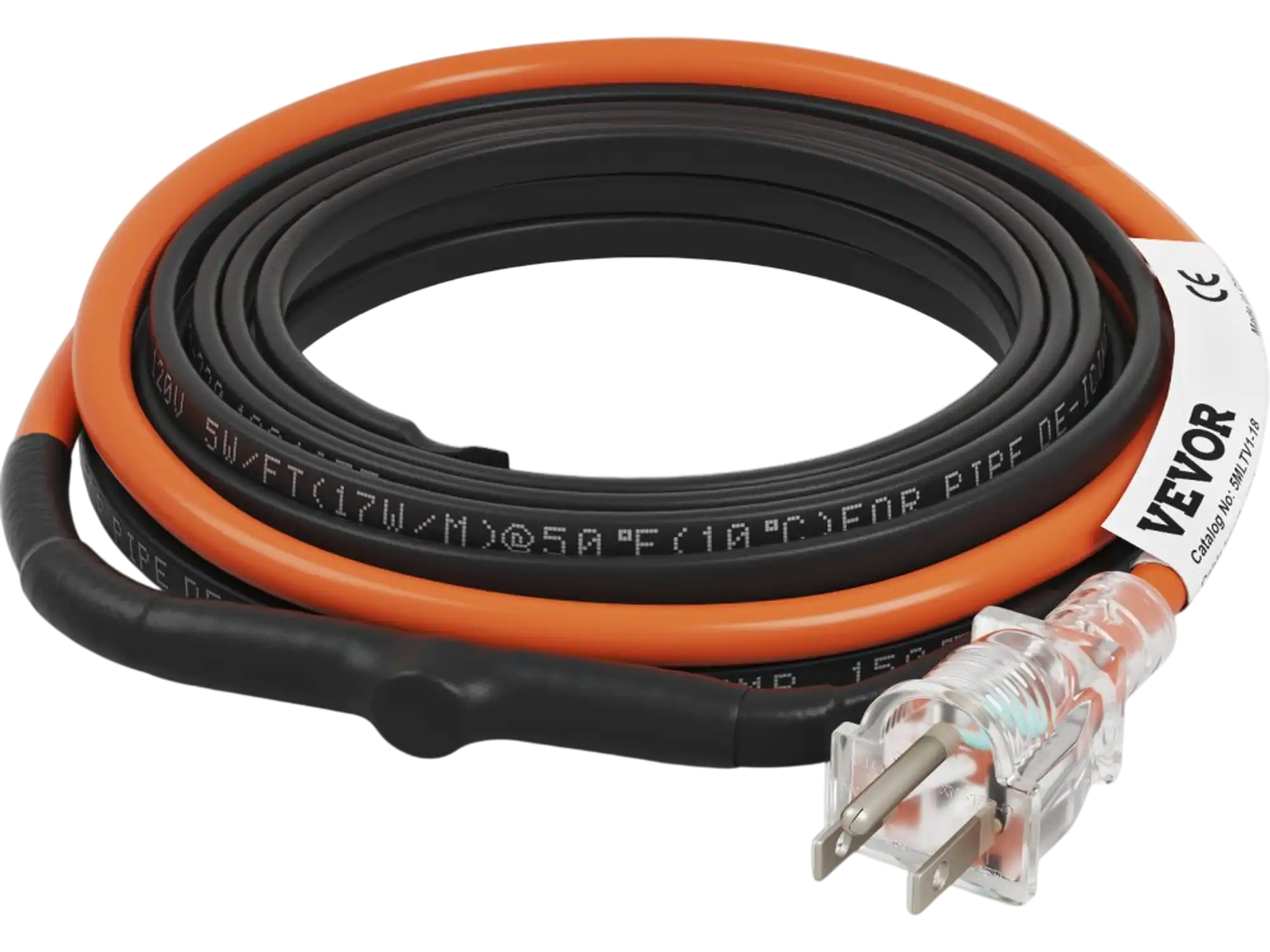 Vevor Pipe Heating Cable 18' Self-Regulating Heat Tape with Built-In Thermostat New