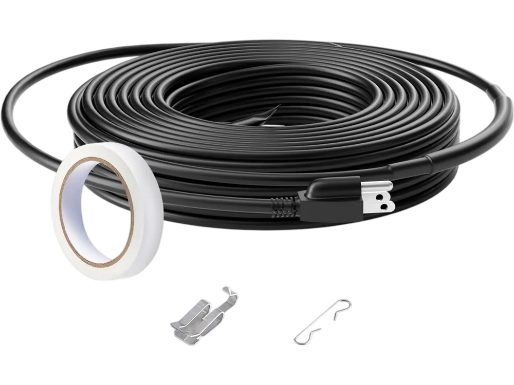 VEVOR Self-Regulating Pipe Heating Cable, 24FT 5W/FT Heat Tape for Pipes, Roof Snow Melting De-icing, Gutter and Pipe Freeze Protection