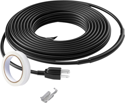 Vevor Pipe Heating Cable Self-Regulating 12' Heat Tape for Pipes Roof Snow Melting Gutter Freeze Protection New