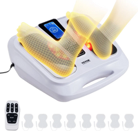 VEVOR Foot Circulation Stimulator with Heat, EMS & TENS Foot Massager for Neuropathy, Electric Foot Stimulator with 3-Level Temperature, 25 Modes & 50 Intensities for Pain Relief, Plantar Fasciitis