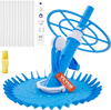 VEVOR Automatic Suction Pool Cleaner, Low Noise Pool Vacuum Cleaner with Extra Diaphragm, 10 x 32 in Hoses & 36-Fin Disc, Side Climbing Pool Cleaners for Above-Ground & In-ground Swimming Pool