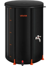 VEVOR Collapsible Rain Barrel, 66 Gallon Portable Rain Water Collection Barrel, 500D PVC Rainwater Collection System, Garden Water Catcher Tank Storage Container with Spigot & Overflow Kit, Black