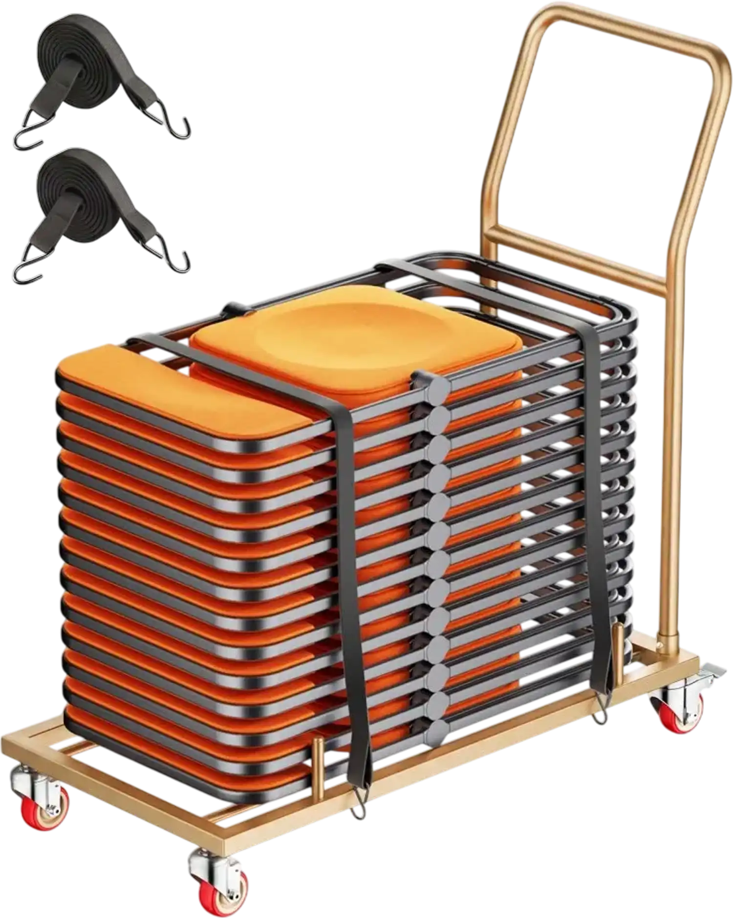 Vevor Folding Chair Cart L-Shape 25-Chair Storage Dolly New