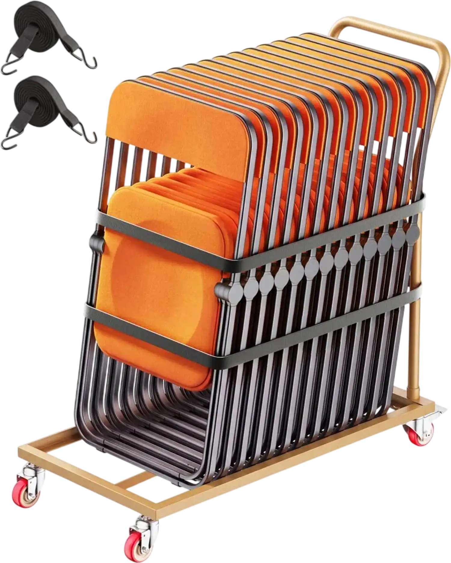 Vevor Folding Chair Cart L-Shaped Vertical Storage Dolly for 25 Chairs 300 lbs New