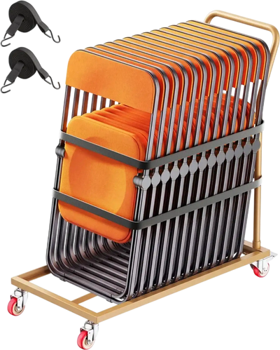 Vevor Folding Chair Cart L-Shaped Vertical Storage Dolly for 25 Chairs 300 lbs New
