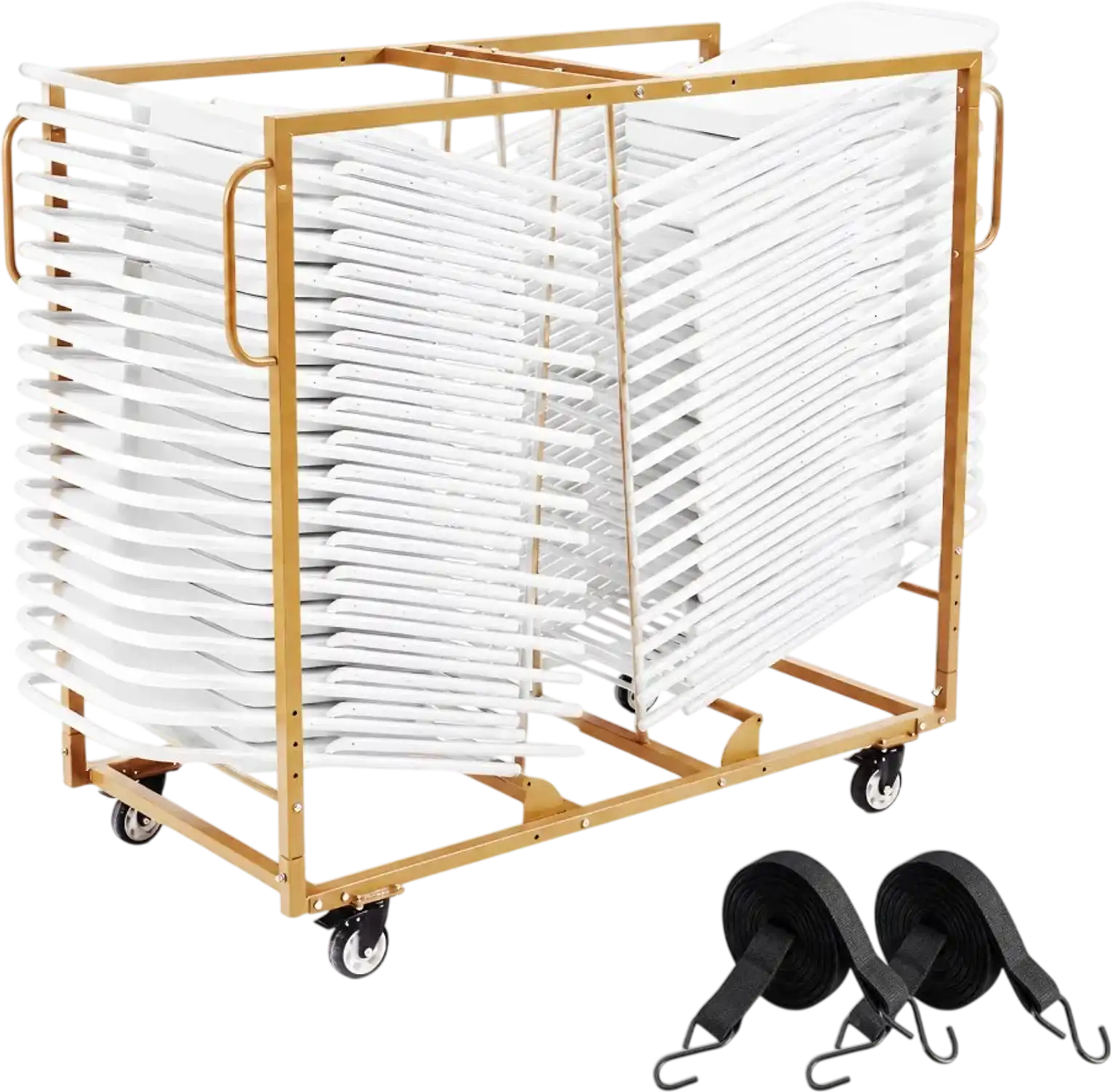 Vevor Folding Chair Cart Heavy-Duty Horizontal Storage Dolly for 40 Chairs 500 lbs New