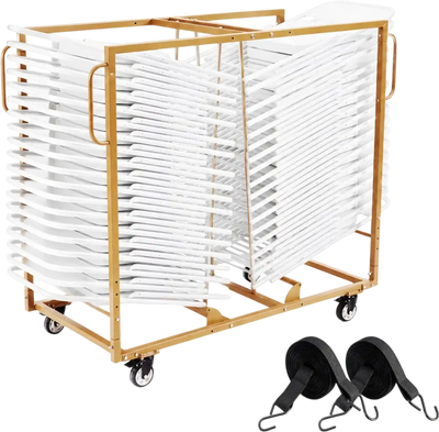 Vevor Folding Chair Cart Heavy-Duty Horizontal Storage Dolly for 40 Chairs 500 lbs New