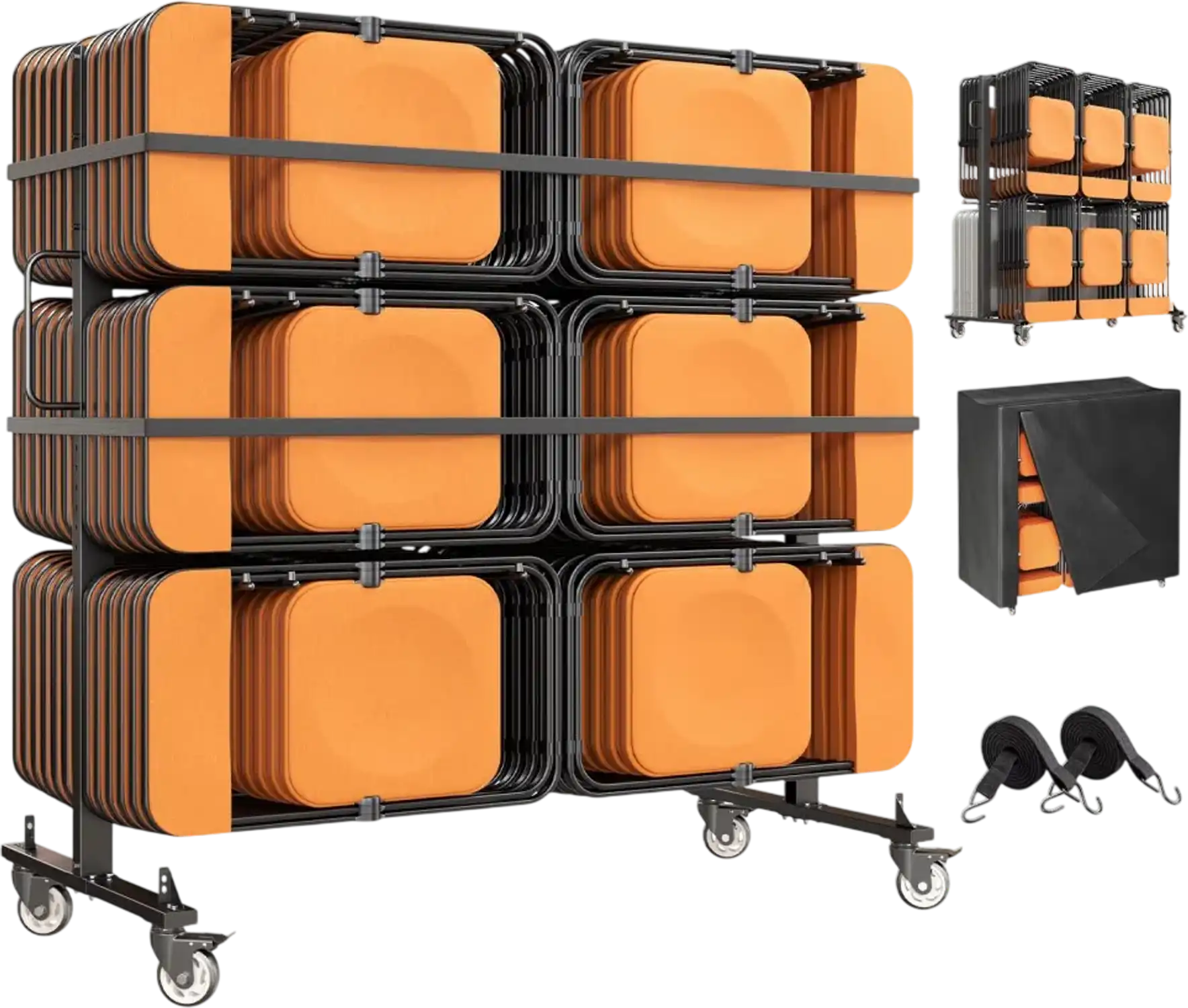 Vevor Chair Cart Folding Table and Chair Storage Dolly 800 lbs Large Size New