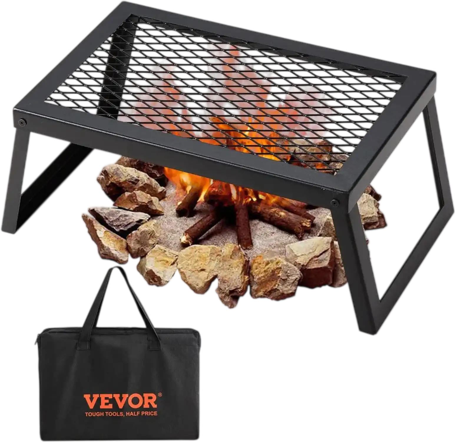 Vevor Campfire Grill Folding Heavy-Duty Steel Mesh Grate 18