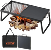 VEVOR Folding Campfire Grill, Heavy Duty Steel Mesh Grate, 22.4" Portable Camping Grates Over Fire Pit, Camp Fire Cooking Equipment with Legs Carrying Bag, Grilling Rack for Outdoor Open Flame Cooking