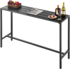 VEVOR Outdoor Bar Table, 55 x 15 in Patio Bar Table, Waterproof Top & Sturdy Metal Frame, Rectangle Counter Height Dining Tables, Outdoor Furniture for Balcony, Yard, Hot Tub, Poolside, Indoor