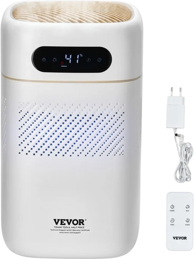 VEVOR Evaporative Humidifier for Whole House up to 215 sqft, 480 ml/h Smart Cool Moisture Humidifier and Air Purifier,3-Speeds & 1-12h Timer,Premium Filter Quiet Sleep Mode for Bedroom,5L(1.32G)