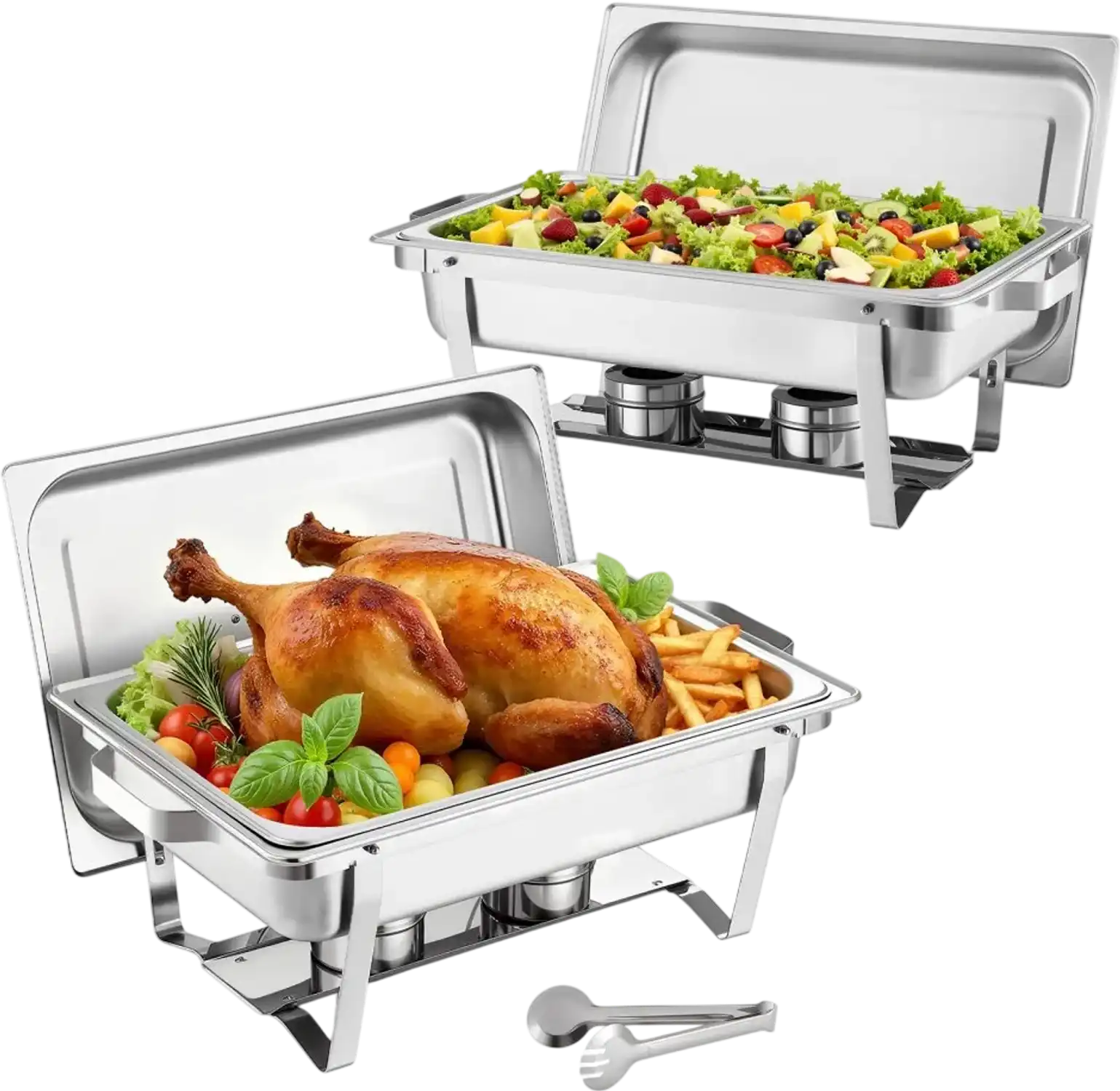 Vevor Chafing Dish 9 Qt 2-Pack Stainless Steel Rectangle Food Warmer Set New
